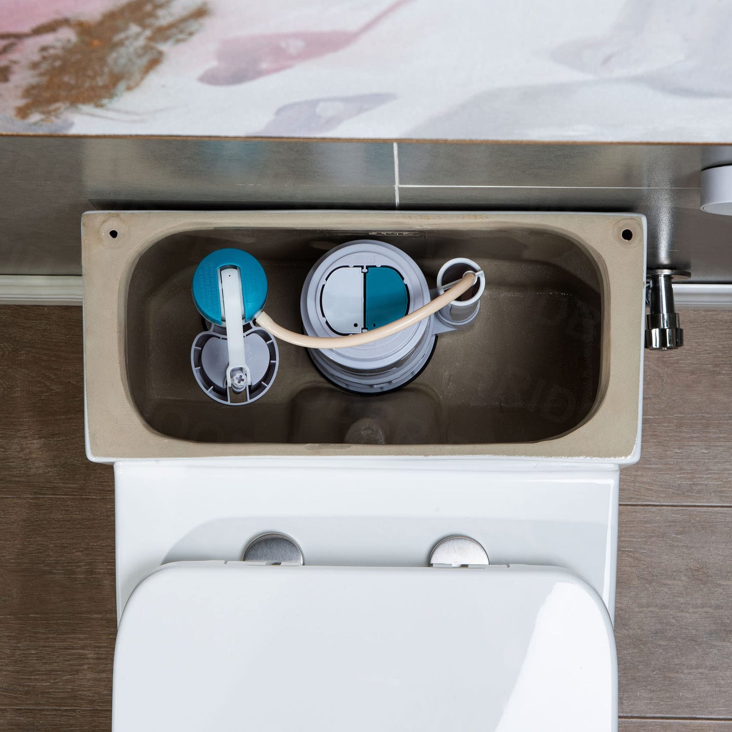 Woodbridgebath T-018 Dual Flush Elongated One Piece Toilet with Soft Closing Seat, Comfort Height, Water Sense