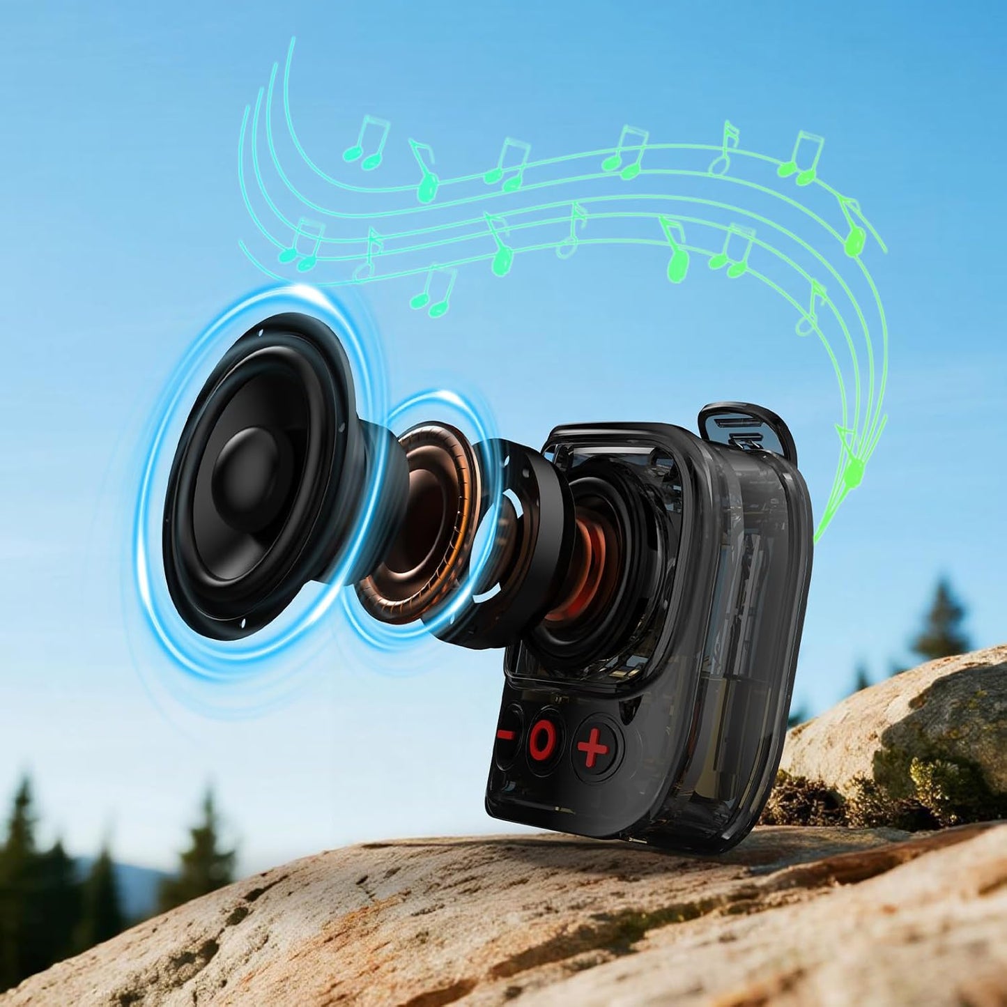 Jierben Playtime,IPX5 Wearable Bluetooth Speaker, Clip-On Mini Portable Speakers All Day Waterproof, Built-in Mic