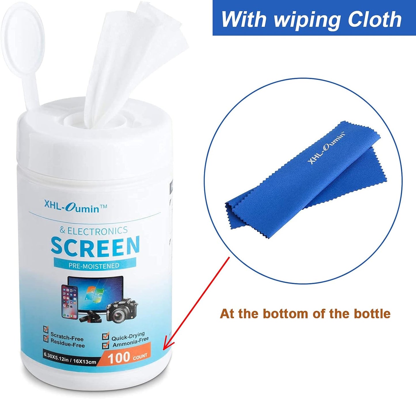 Monitor Wipes, Pre-Moistened Computer Screen Wipes for Electronics, Laptop Screen Wipes, Computer Monitor Cleaning