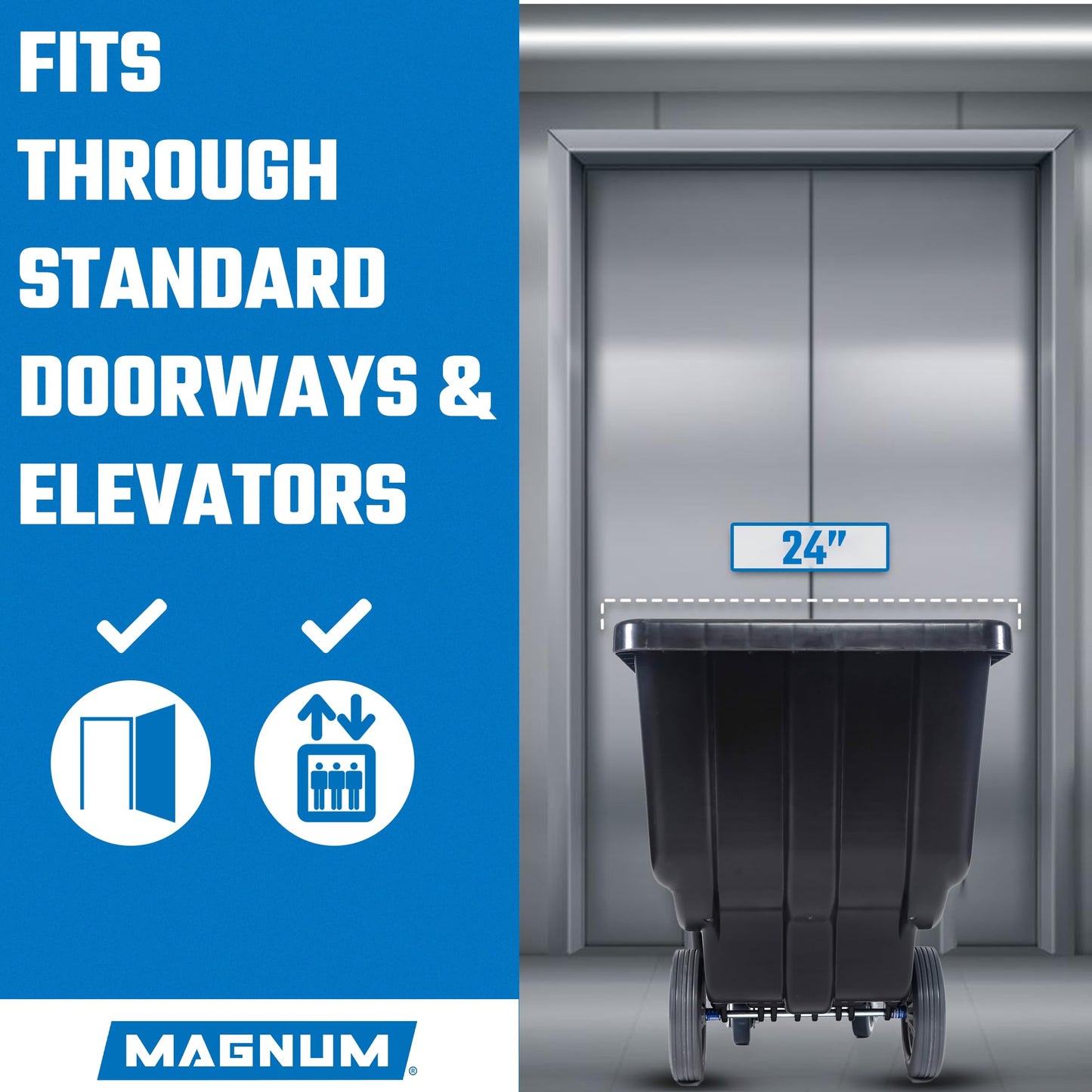 MAGNUM TOOL Tilt Truck, 1/2 Cu. Yd. Capacity Dump Cart with Heavy Duty 12” Wheels & 5” Casters for Handling, Transporting on Construction Jobsites, 750 lbs, Trash Cart with Wheels DUC12A-04PK (4-Pack)