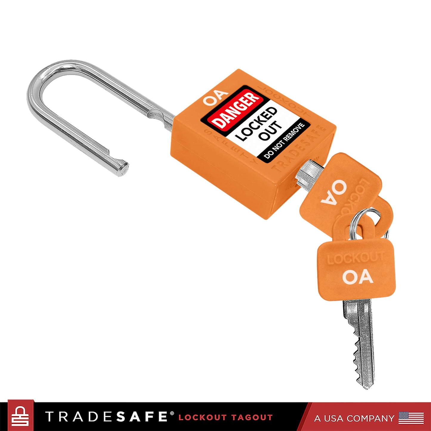 TRADESAFE Lockout Tagout Locks Set, 10 Orange Keyed Alike Unlimited Grouping Safety Padlocks, 2 Keys Per Lock, OSHA Compliant Loto Locks for Lock Out Tag Out Kits