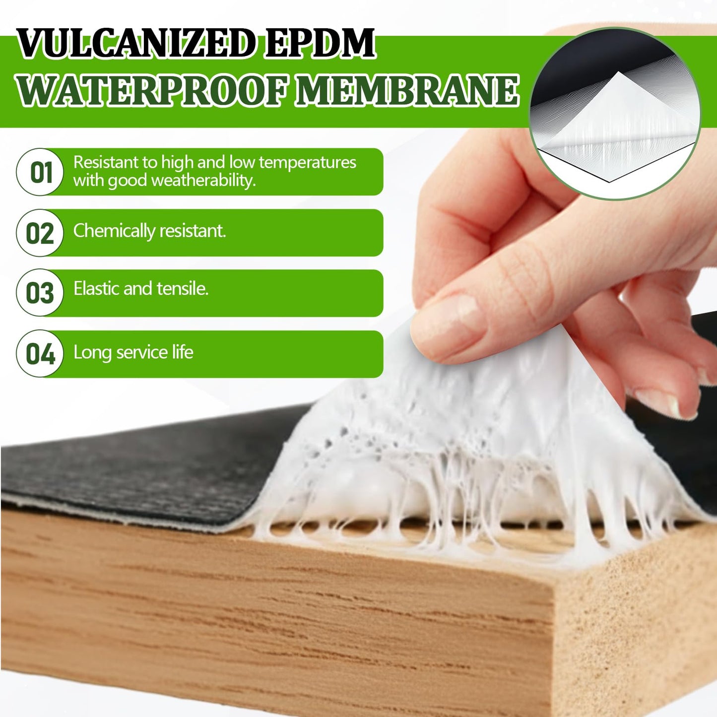 Pushglossy 2 Rolls EPDM Rubber Roofing Membrane 39" x 20ft, Self-Adhesive Waterproof Underlayment, 50 Mil Reinforced Flat Roof Sheet, Ice and Water Sheet for RV, Shed, Garage and Patio
