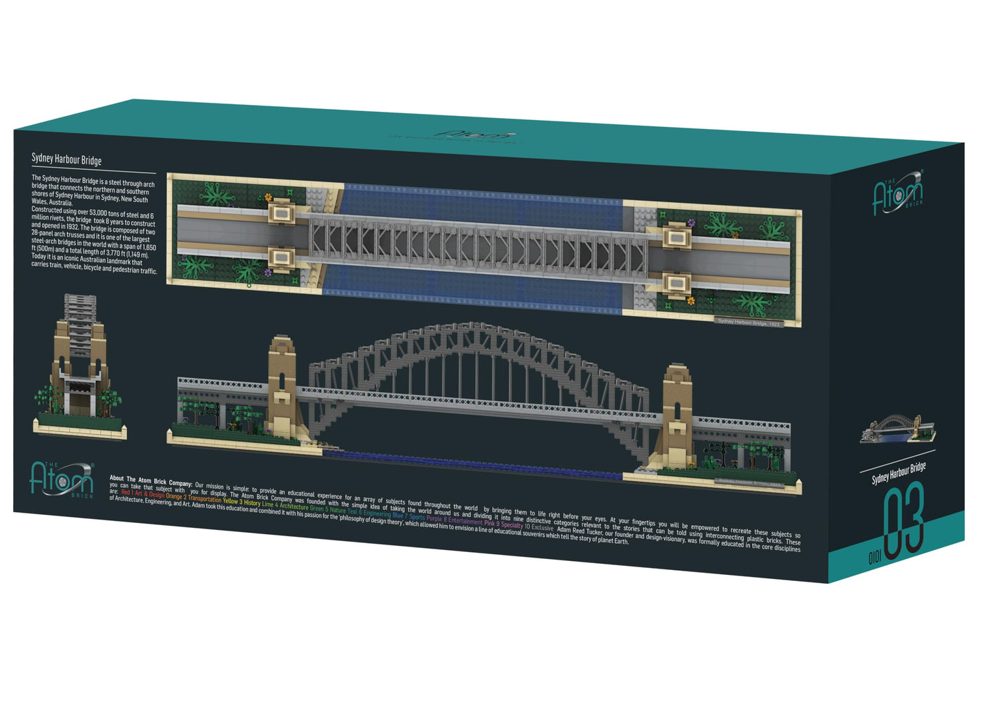 The Atom Brick Sydney Harbour Bridge 1,751 Piece Engineering Model, Premium Architecture Building Kit, Large Display Set for Adults & Teens 14+