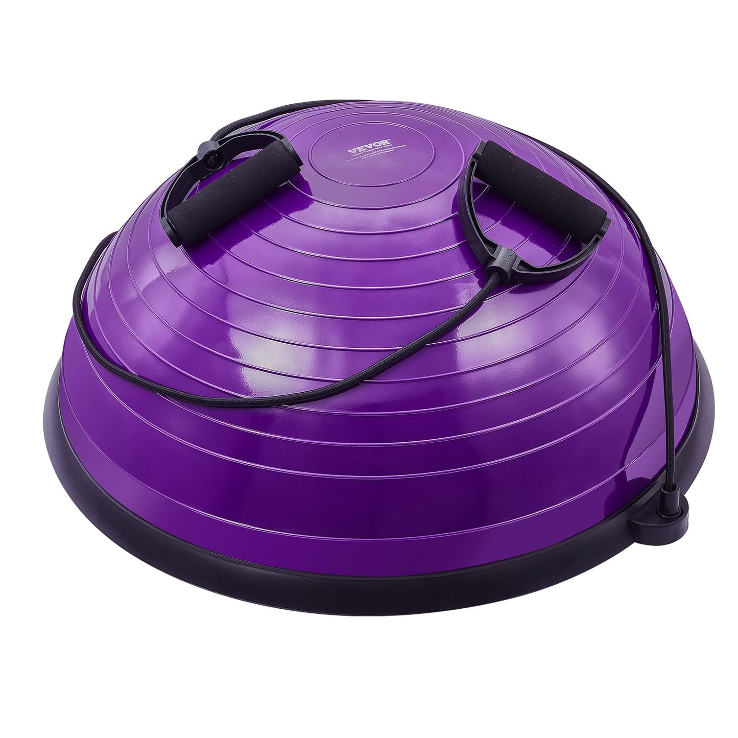 VEVOR 23-inch Half Exercise Ball Trainer, 660 lbs Capacity Balance Ball, Includes Resistance Bands and Pump, Ideal for Full Body Workouts, Yoga, and Strength Training at Home Gym, Purple