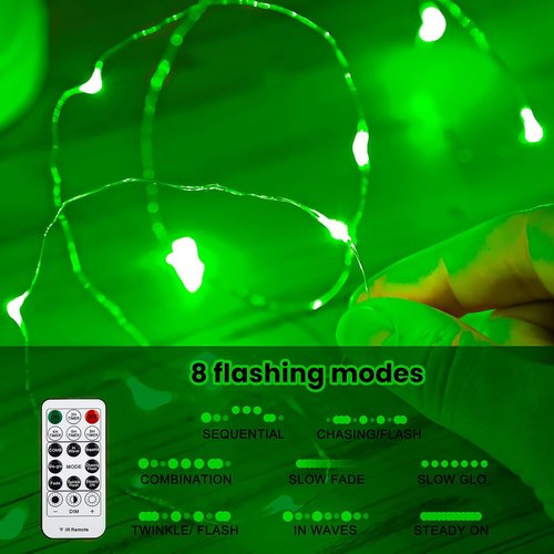 HXWEIYE 300LED Fairy Curtain Lights - 9.8x9.8Ft USB Plug-In with Remote | 8 Modes for Wedding & Bedroom Decor, Green
