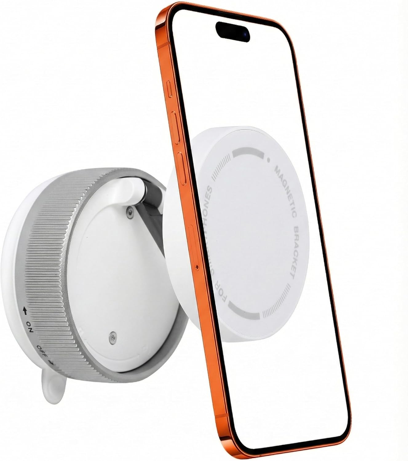 CornrStr 17, 16, 15 Shower Mirror Phone Holder Magsafe Compatible - Instant Suction Reusable Mirror Phone Holder