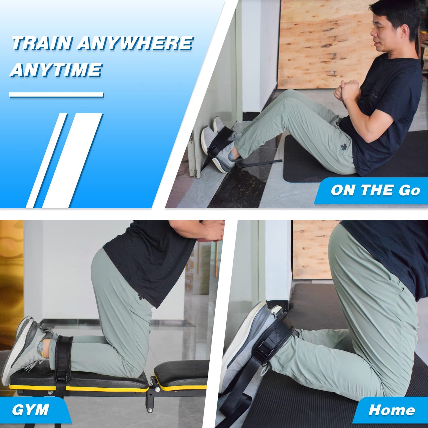 XonyiCos Nordic Strap for Bench – Nordic Curl Strap Hamstring for Strength Training, Leg Exercise | Hamstring Machine Alternative