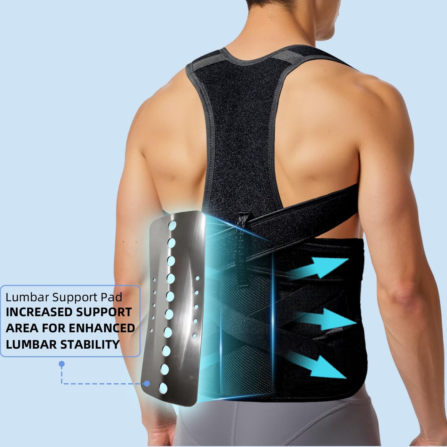 TEKOMVO Upgraded Posture Corrector for Women & Men, Back Brace for Upper/Lower Back Pain, Herniated Disc, Sciatica,Adjustable Support & Bionic Panel XL (38"-42")