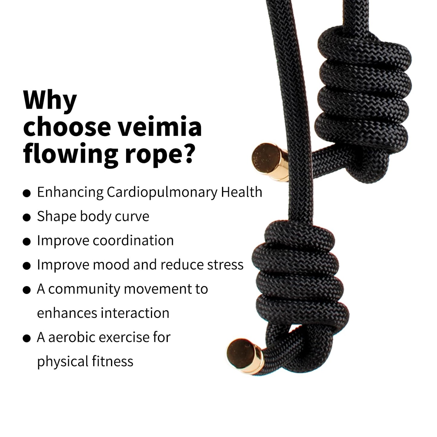 veimia Flow Rope for Fitness High Performance Double Woven Workout Rope Adjustable Flow Jump Rope for Men Women Training Indoor Outdoor Cardio Exercise Ropes for beginner