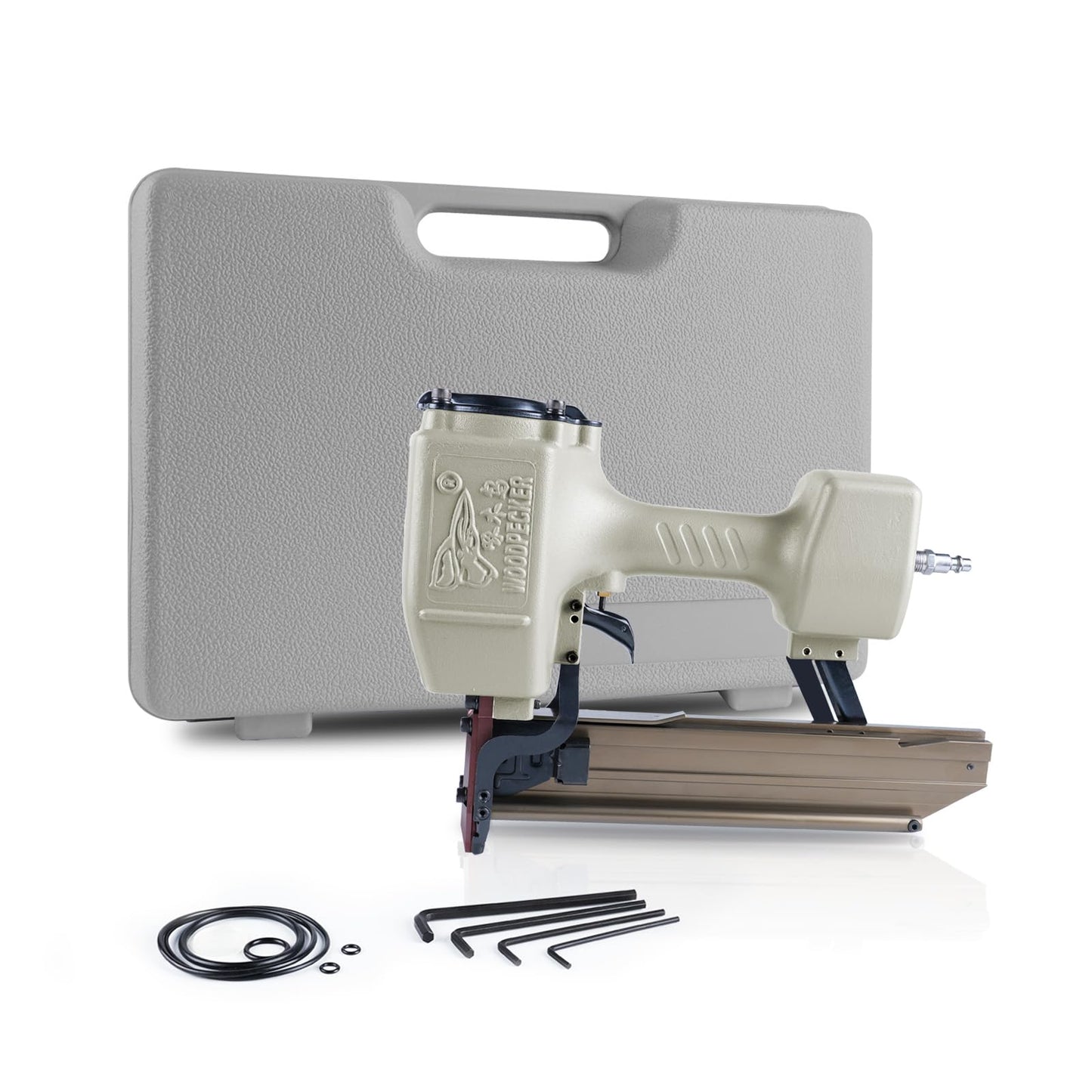 Woodpecker 16-Gauge 7/16-Inch Medium Crown Construction Stapler, Fits 1-Inch to 2-Inch Length Staples, Pneumatic Heavy Duty Wide Crown Stapler Gun