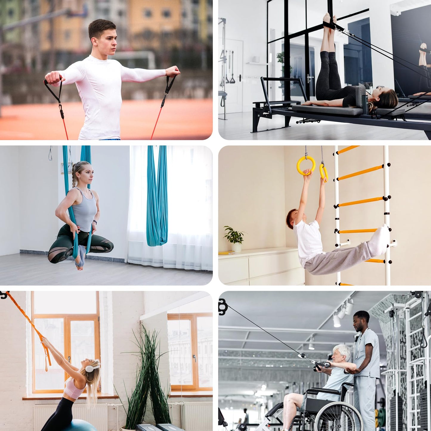 3 PCS Resistance Band Wall Anchors, Wall Mounted Modular Hooking Platform, Workout Wall Mount Anchor, Training Anchor Mounted Hook Exercise Station for Home Gym Workouts,Yoga,Fitness,Strength Training