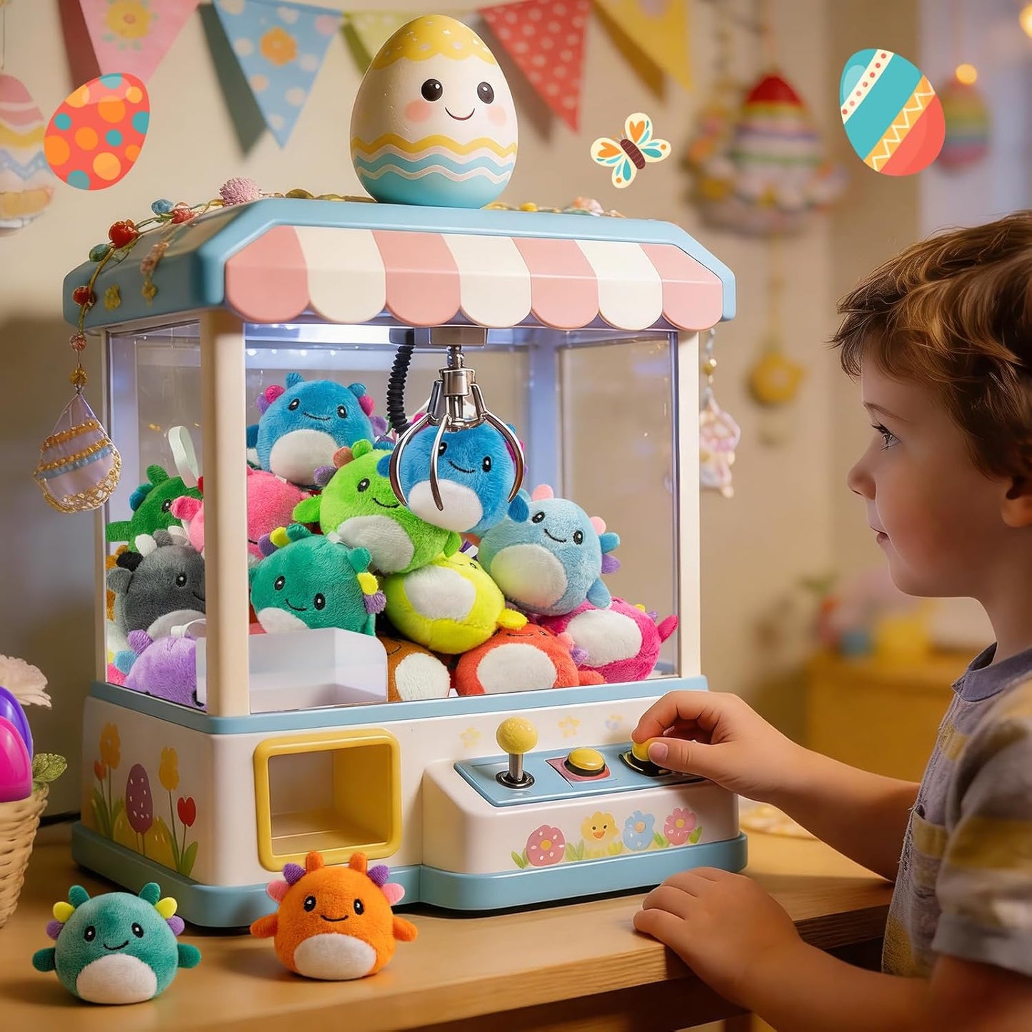 Skiennix Easter Basket Stuffers - 12 Pack Prefilled Plastic Eggs with Axolotl Plush Toys for Kids