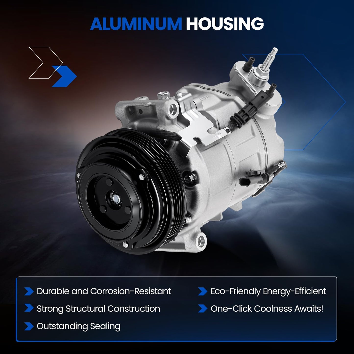 SYKRSS 198312 Air Conditioning A/C Compressor with Clutch Compatible with Chevrolet Equinox 2012-2015 2.4L L4, Compatible with GMC Terrain 2012-2015 2.4L L4
