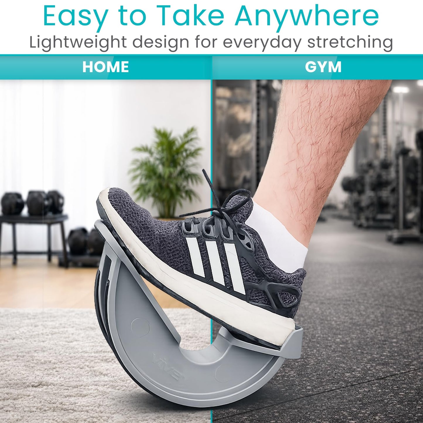 Vive Foot Rocker - Calf Stretcher for Achilles Tendinitis, Heel, Feet, Shin Splint, Plantar Fasciitis Pain Relief - Stretches Strained Leg Muscle - Ankle Wedge Stretch Improves Flexibility (Standard)