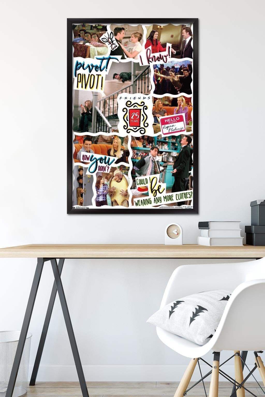 Trends International Friends - 25th Wall Poster, 22.375" x 34", Black Framed Version