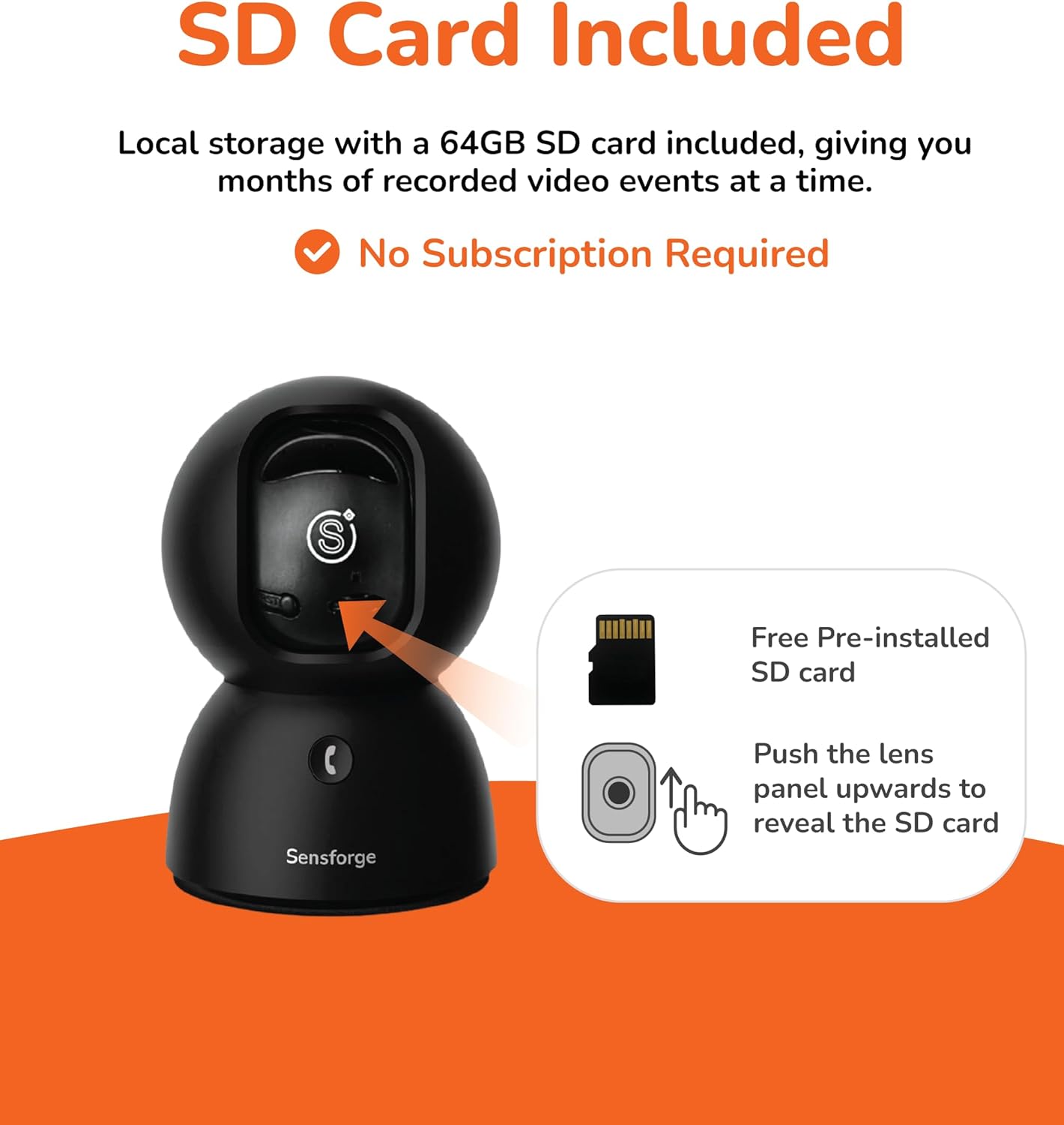SensForge 2.5K 360 2-Day 64GB (1, Pan-Tilt Security Camera, Dual-Band WiFi Camera for Home, Free AI Human & Pet