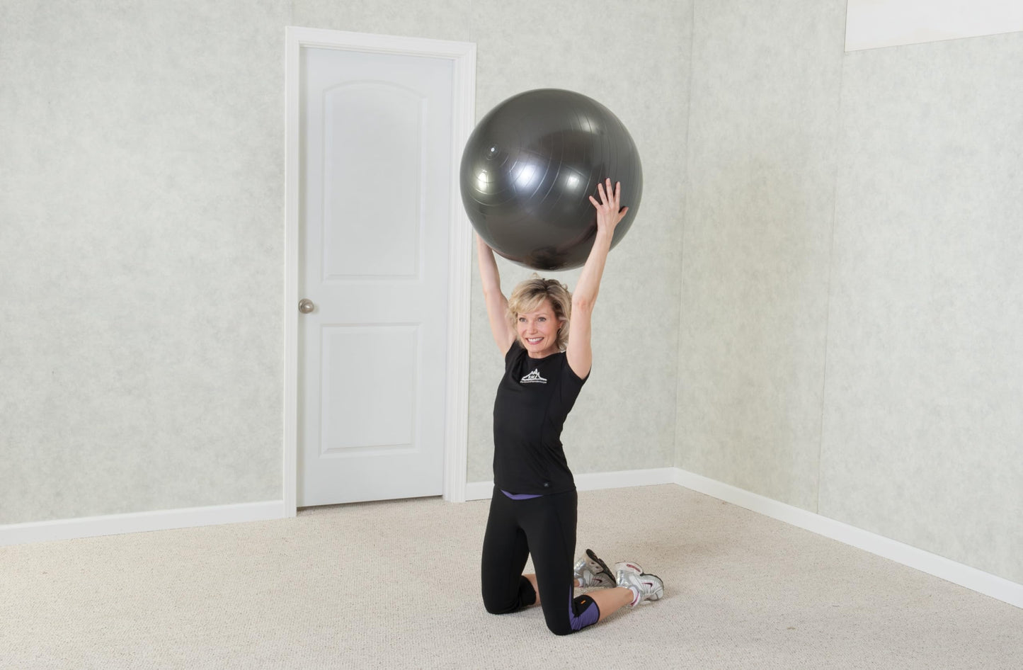 Black Mountain Products Professional Grade Stability Ball - Pro Series 1000Lbs Anti-Burst 2000Lbs Static Weight Capacity Blue
