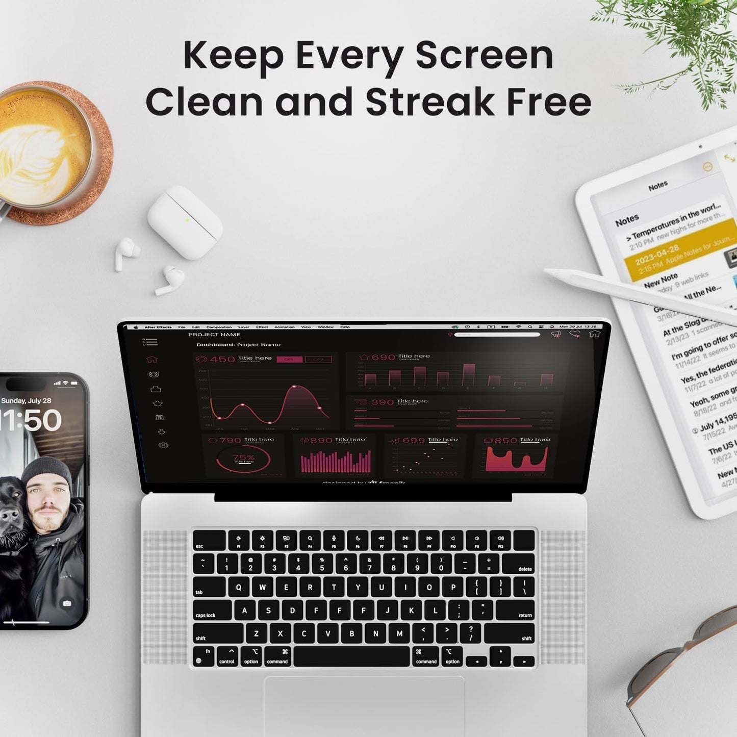 EVEO (1 Pack) Computer Screen Cleaner Spray Kit- Portable Laptop Screen Cleaner, Phone Cleaner & Monitor Cleaner +