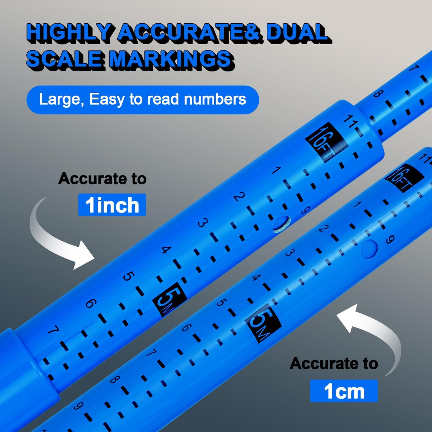 LMYYGOO 20FT Load Height Measuring Stick with Carrying Bag, Retractable Height Stick for Trucks, Truck Height Measuring Stick with Adjustable Pole, Accurately for Trucks, Car Haulers(Dark Blue)
