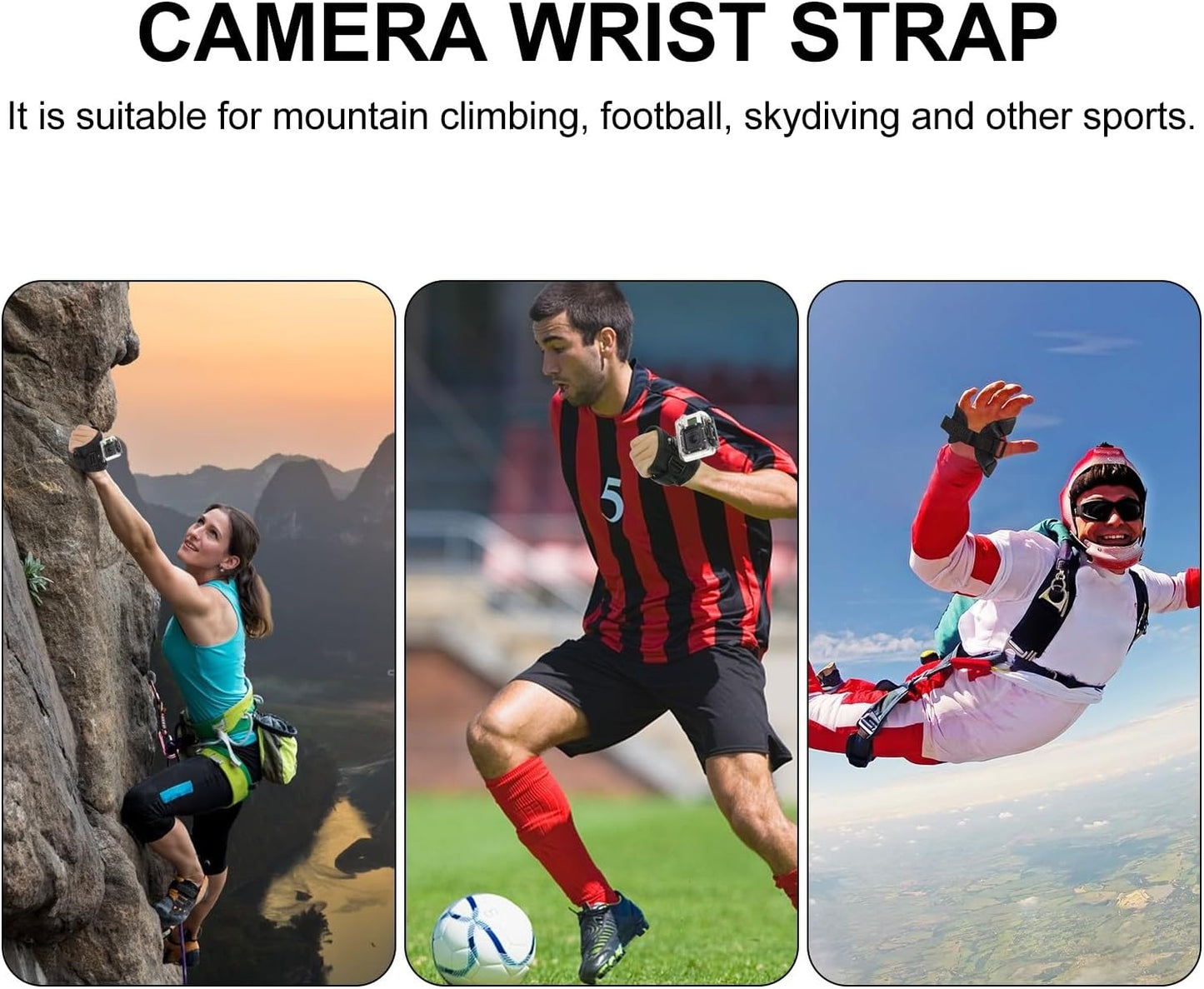 2pcs 360 Lurrose Degree Rotary Nylon Camera Arm Band and Hand Strap Wrist Mount for Action Cameras, Adjustable