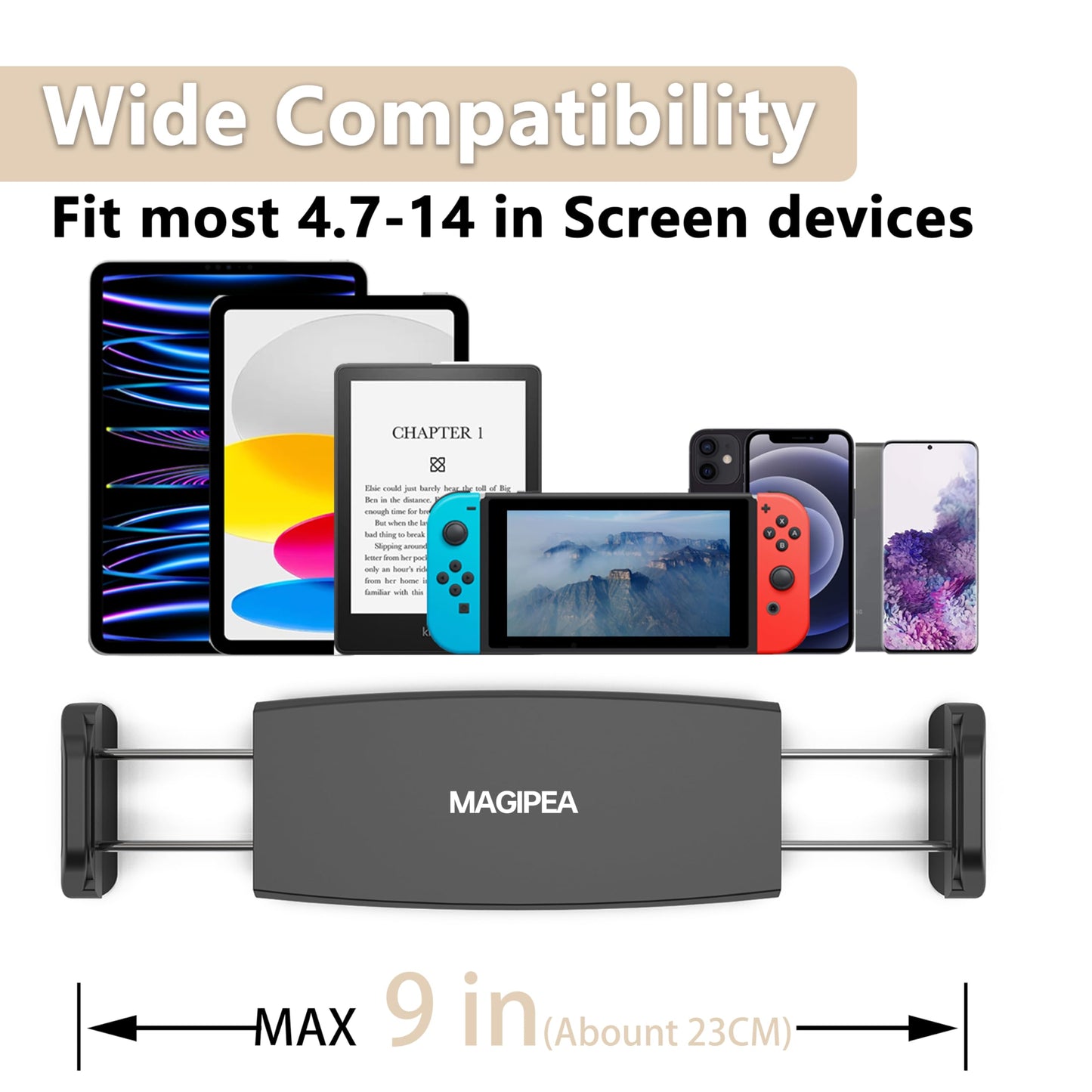 MAGIPEA Gooseneck Tablet Holder for Bed, Flexible Tablet Stand Holder with 360° Adjustable, Hands Free Tablet Mount Clip, Compatible with iPad/Kindle/Switch/Galaxy Tabs, More 4.7-13" Devices