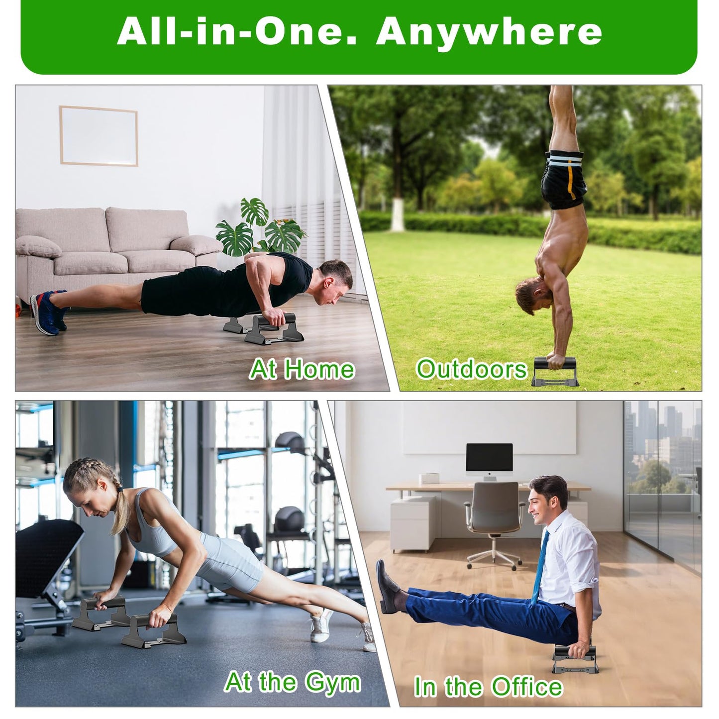 SELEWARE Push Up Bars, Heavy Duty Steel Push Up Stands with Non-Slip Knurled Handles & Lion Base, 600LB Capacity Parallettes Bars for Floor Workouts, Calisthenics, Strength Training, Handstand