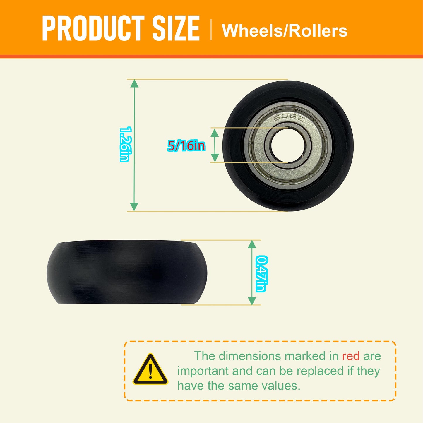 Upgraded Machined Roller Wheels Compatible with AeroPilates Reformer,Replacement Parts for Pilates Reformer Machine,The Bearing Bore Diameter is 5/16 Inch,4Pcs