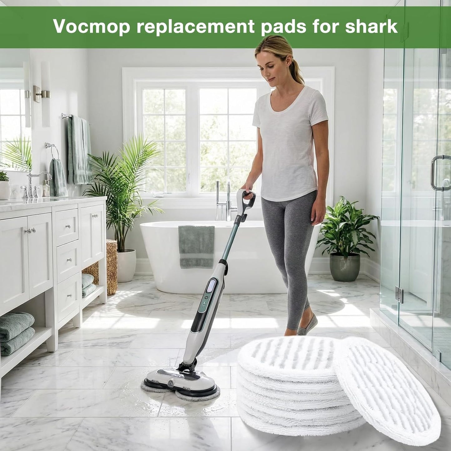 Shark 10 Pack Steam Mop Replacement Pads - Reusable Cleaning Pads for All Floor Types