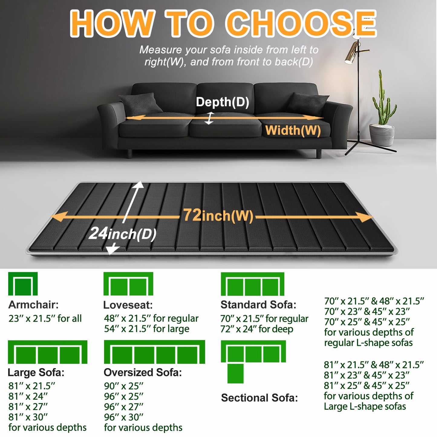 LAVEVE Heavy Duty Couch Cushion Support Board for Sagging Sofa, 24''x72'' Extra Thick Solid Wood Under Couch Insert with Anti-Slip Dots, Repair Sagging Spring Sofa