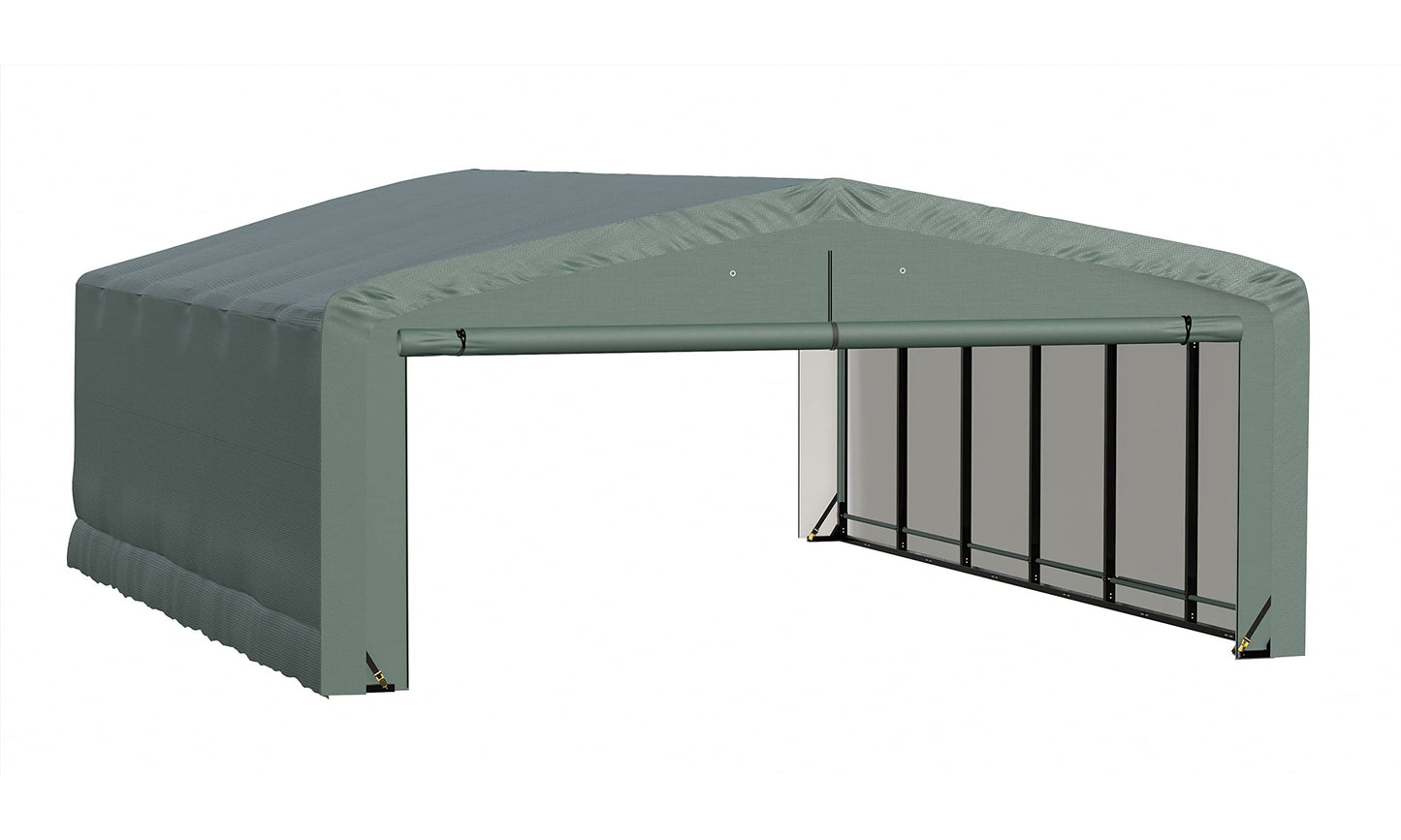 ShelterLogic ShelterTube Garage & Storage Shelter, 20' x 27' x 10' Heavy-Duty Steel Frame Wind and Snow-Load Rated Enclosure, Green