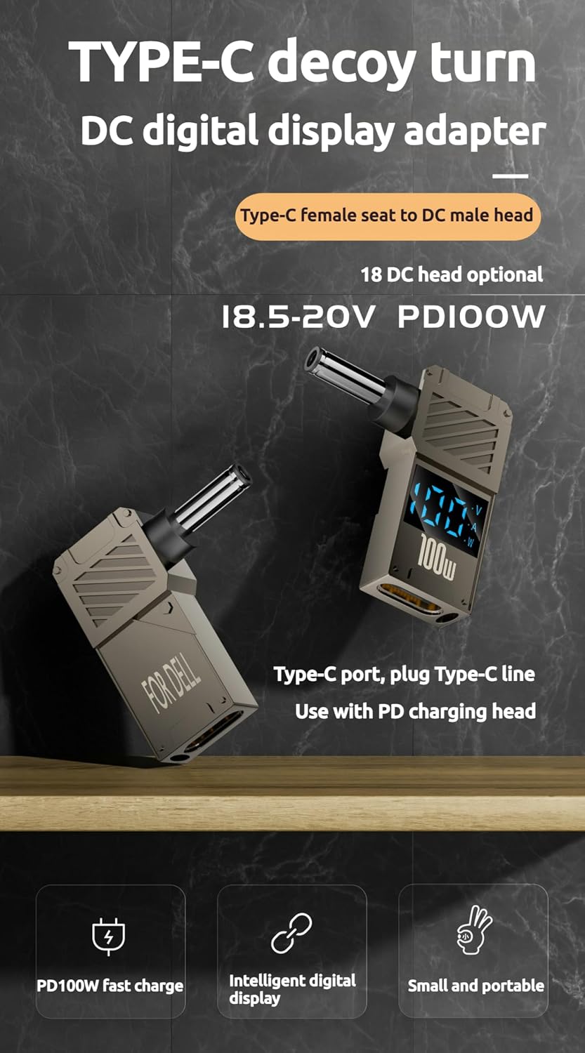 WITRN 100W 7.9 5.5mm 100W/5A (1.5M) PD Power Charger Connector Tip for IBM DC x with USB C Cable