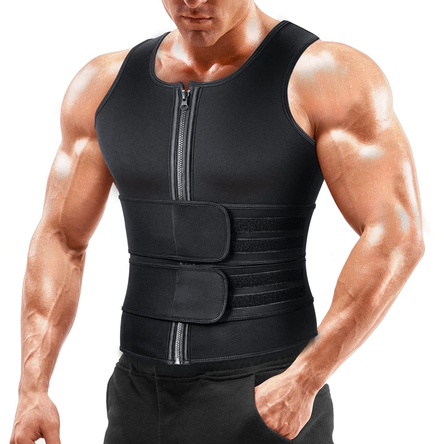 A+ Choice Sauna Vest Waist Trainer for Men - Mens Sauna Suit Large Sweat Belt Body Shaper for Gym Workout Exercise Faja Para Hombre Plus Size 1XL
