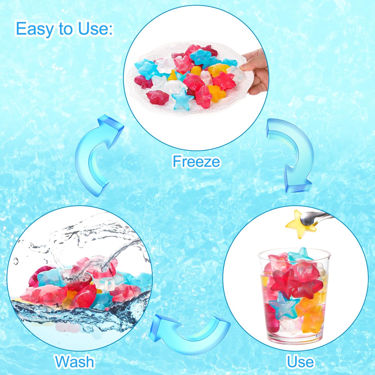 Dicunoy 200 PCS Reusable Ice Cubes, Plastic Ice Cubes for Drinks, Colorful Refreezable Non Diluting for Cocktails, Whiskey, Wine, Coffee