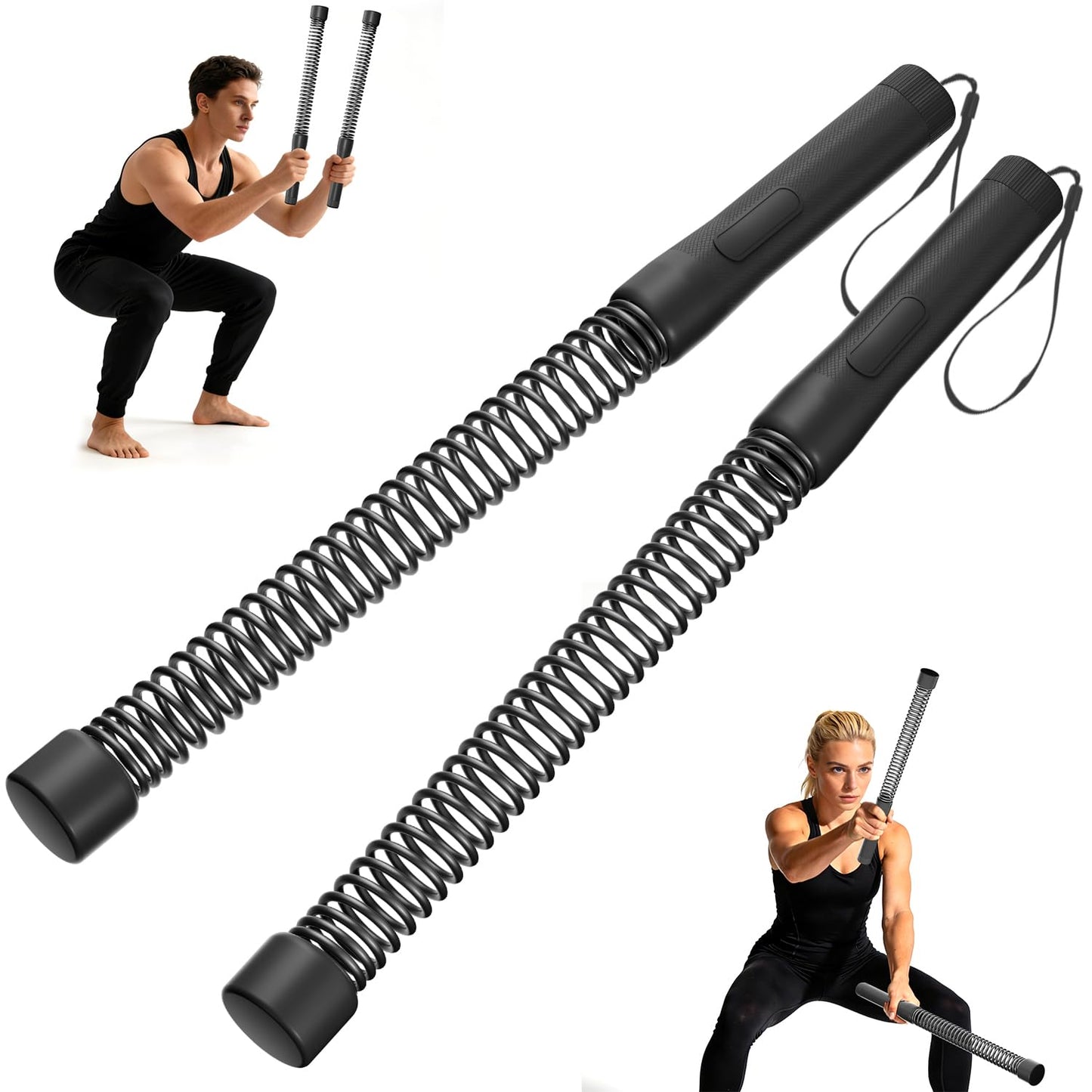 ELLAVA Cordless Ropeless Battle Ropes for Home Gym – Portable Weighted Workout Rope for HIIT, Cardio & Strength Training, Low-Impact Full Body Exercise Equipment for Men & Women