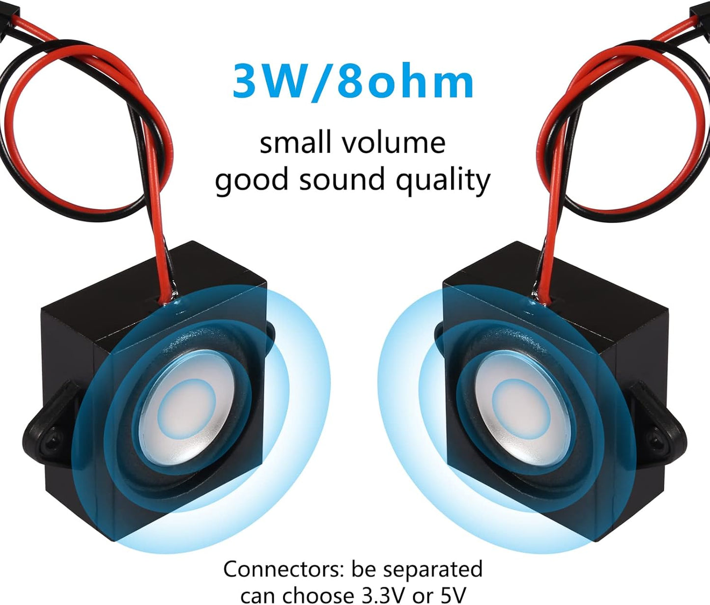DWEII 4PCS 3 8 3.3V 5V Watt Ohm Single Cavity Mini Speaker Full-Range Cavity Mobile Portable Advertising Machine