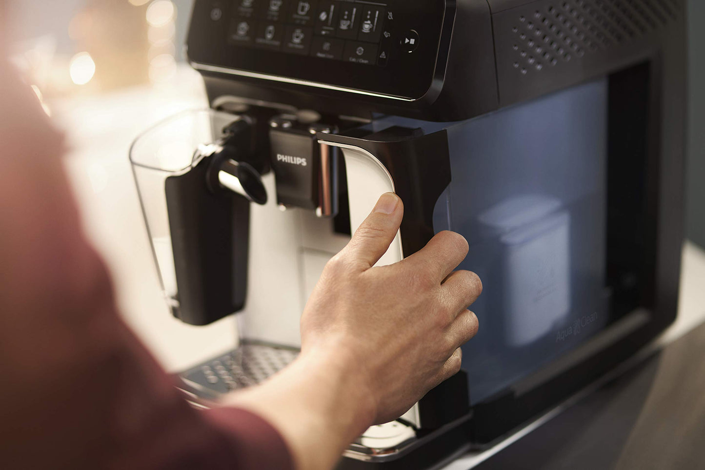 Philips 3200 Series Fully Automatic Espresso Machine with LatteGo, Black, EP3241/54 with Philips Saeco AquaClean Filter Single Unit, CA6903/10