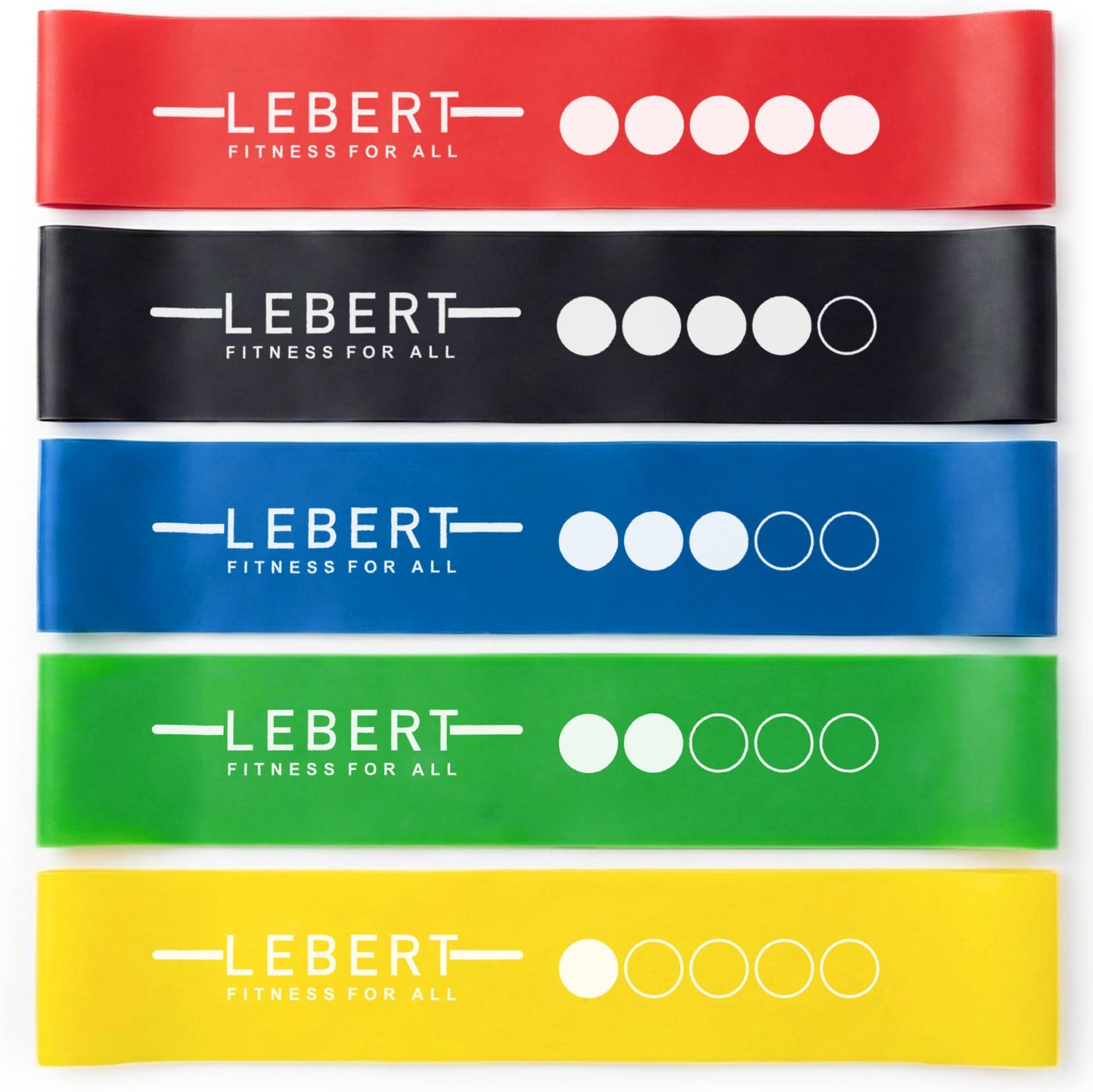 Lebert Fitness Mini Band Resistance Band Loop Exercise Bands Set of 5