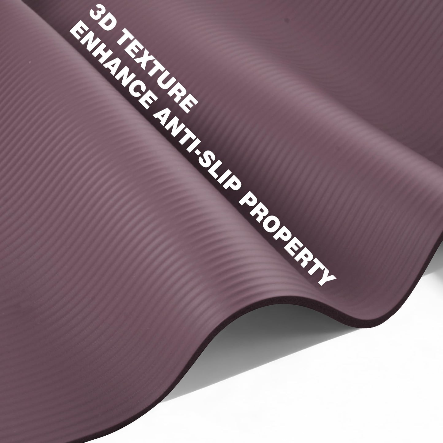 KEEP Extra Thick NBR Yoga Mat for Women & Men, 10mm Thick, 72”x24” Large Exercise Mat with Non-Slip Workout Mat for Yoga, Pilates, Stretching, Meditation – Wide & Cushioned Fitness Mat,purple