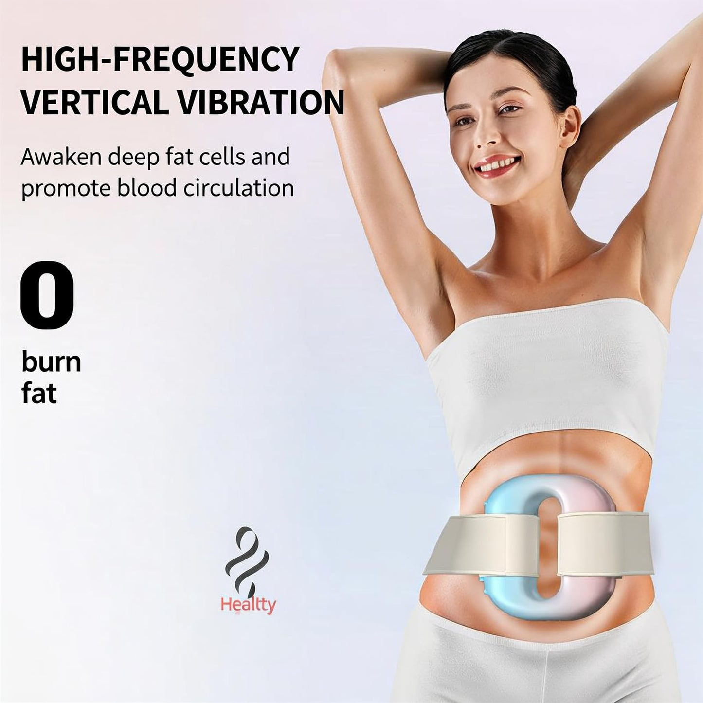 Electric Vibration Plate for Lymphatic Drainage, 8 Level Multifunctional Full-Body Fascia Ring with Belt, 1500mAh Rechargeable Deep Tissue Muscle Massager for Body Contouring & Recovery (Gradient)