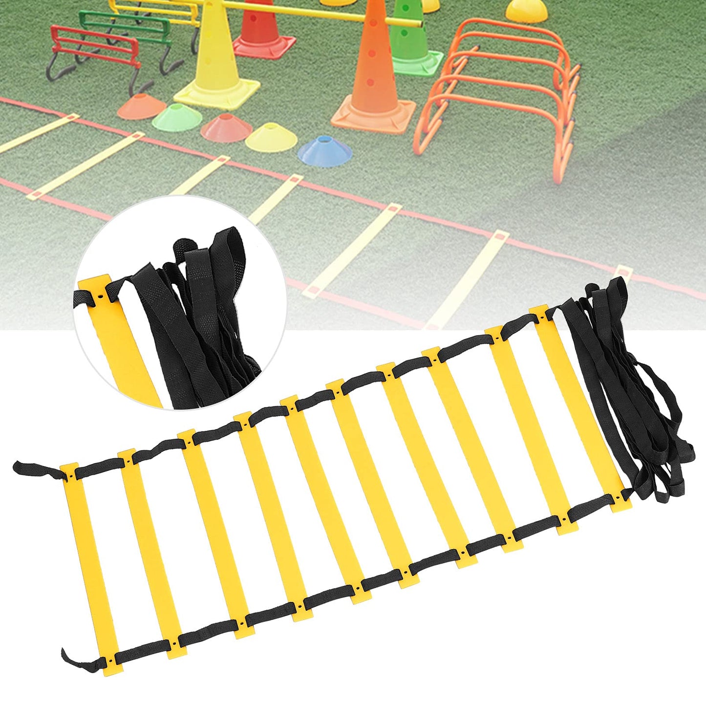 Agility Ladder with Storage Bag, 16.4 feet 10 Rungs Speed Ladder, Wear-Resistant and Sturdy, Agility Training Equipment for Soccer, Football, Home Gym & Sports Conditioning