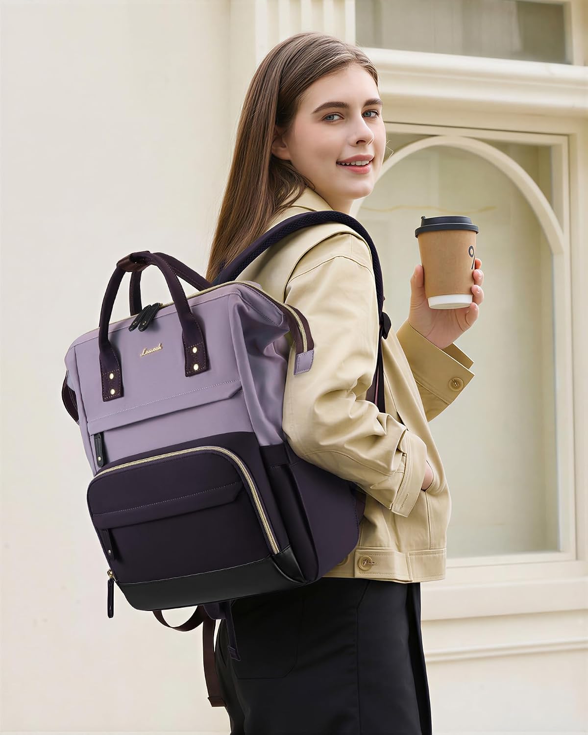 Backpack 15.6 Inch Backpacks LOVEVOOK Laptop for Women, Work Business Purse With Large Capacity