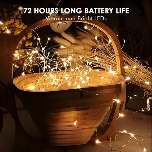 Bexdir 12 Pack Battery Operated Fairy Lights - 7FT Waterproof Silver Wire for Outdoor Decor | Mini Firefly Lights for Parties & Weddings