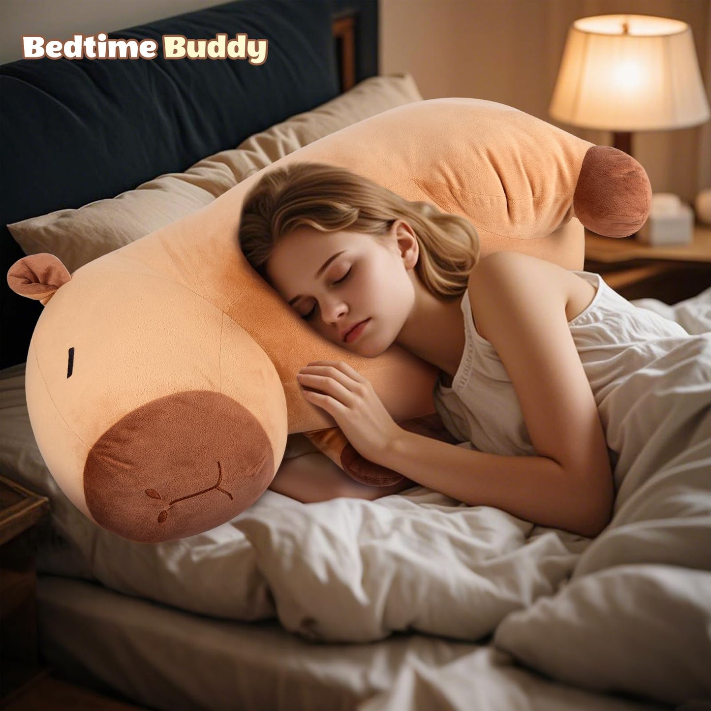 SuzziPals Giant Capybara Plush 30", Jumbo Soft Capybara Stuffed Animal, Giant Plush Toys Hugging Plush for Stress Relief & Cozy at Night, Huge Cuddly Capibara Plushie Gift for Kids Adults