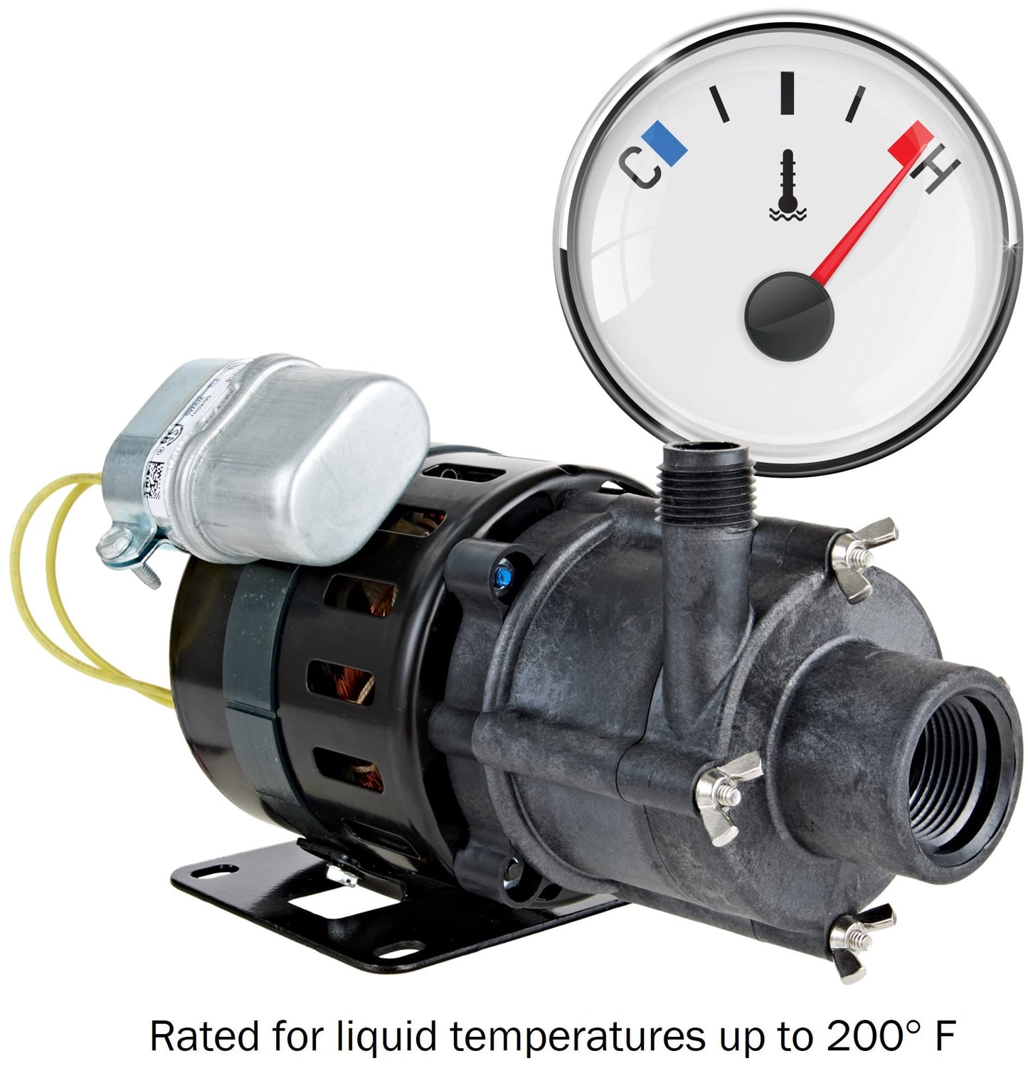Little Giant 5-MD-HC 115 Volt, 1/8 HP, 1050 GPH Magnetic Drive Highly Corrosive Chemical Transfer Pump, 6-Ft. Cord with Plug, Black, 583603