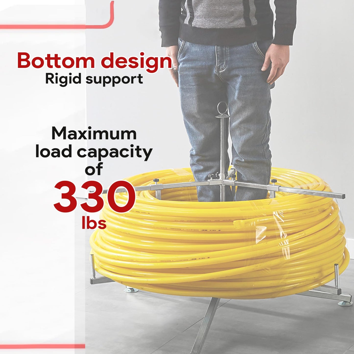 Anrain Pex Tube Uncoiler for 3/8'' to 1'' Pex Tubing, Maximum Load 330 Pounds, Iron Material, Silver Color, Industrial Tubing, Hardware Tubing, Radiant Potable Water Applications