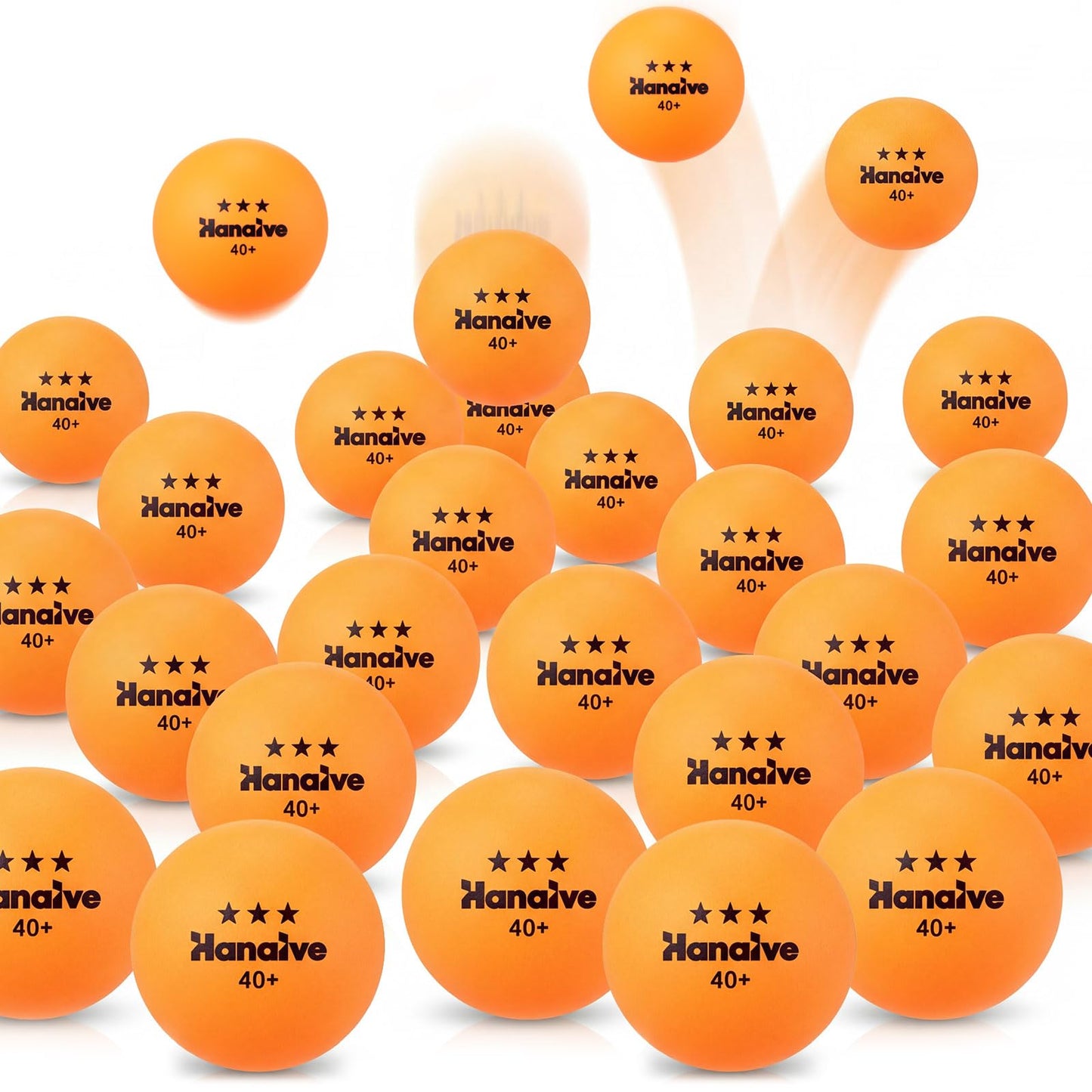 Hanaive 80 Pcs 3 Star Table Tennis Balls, 40+mm ABS Training Table Tennis Balls Bulk for Practice Competition and Recreational Play, Indoor and Outdoor Compatible(Orange)