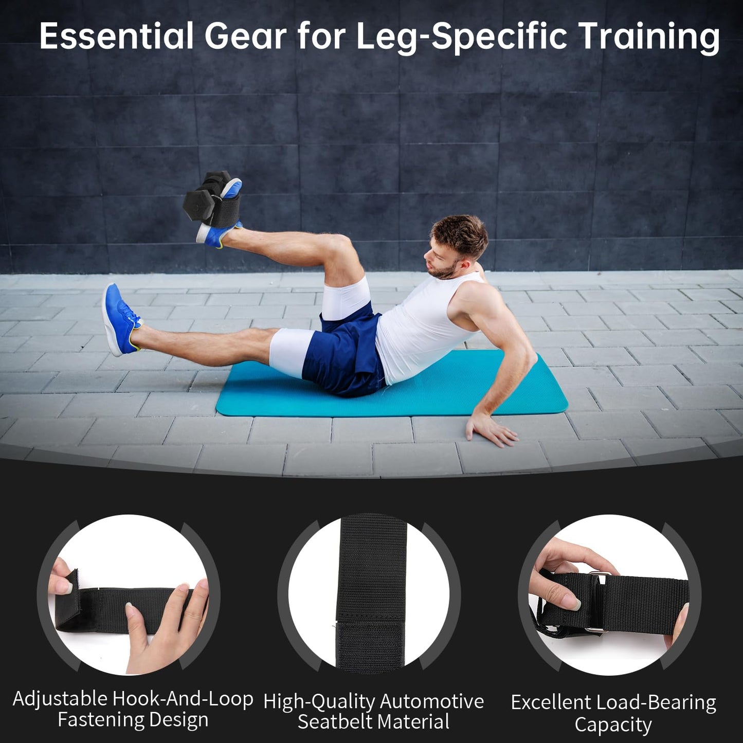 2Pcs Dumbbell Foot Attachment,Foot Weight Strap For Exercise,Adjustable Ankle Straps Leg Lifting Weight Holder For Gym Workouts Strength Training