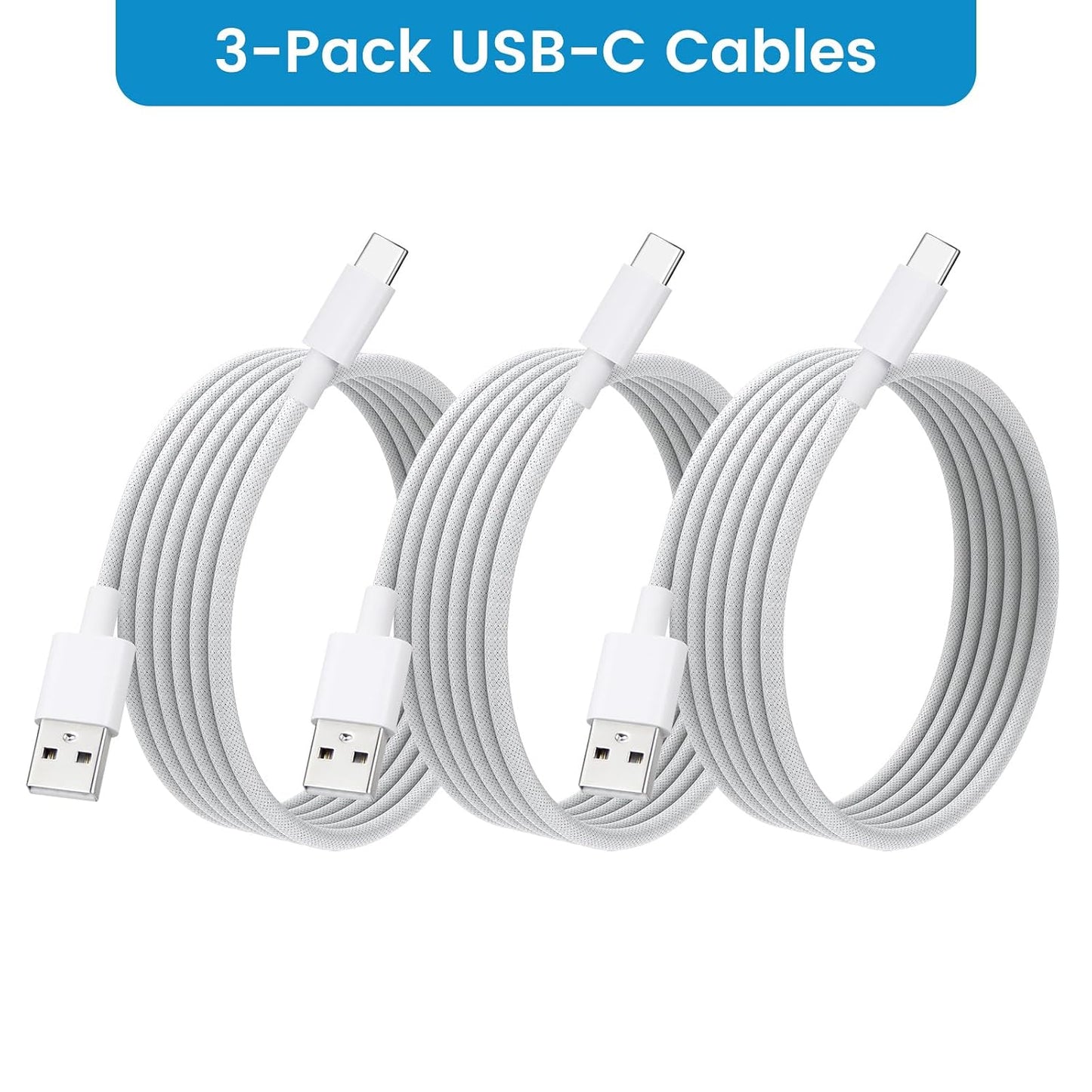 3-Pack 17 17 16E 15 3ft weishan USB C Charging Cable Compatible with iPhone Pro Max Air Plus, Nylon Braided Fast