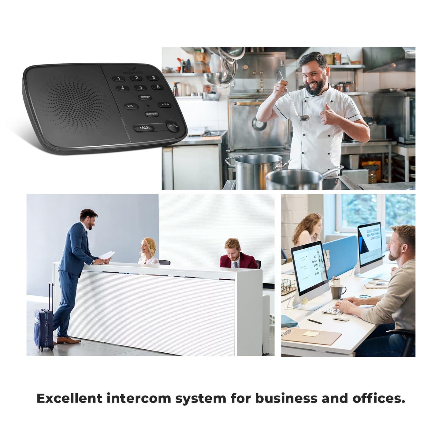 Hosmart UltraSpeak Pro Intercoms Wireless for Home, Two-Way Real-time Intercom Full Duplex Wireless Intercom System for Home Use, Clear Sound House Intercom System for Business with 1200 Feet Range