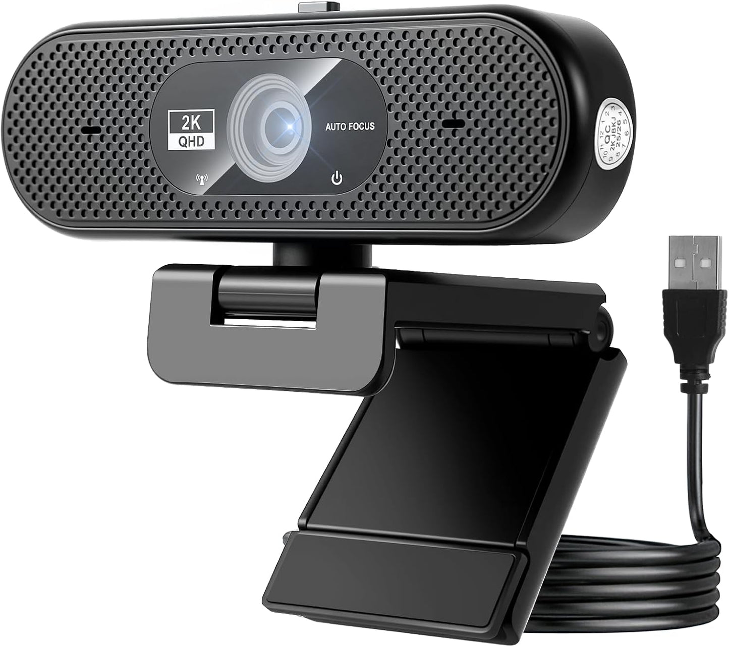 Generic 2K Hprosper Webcam with Microphone, Automatic Light Correction & Privacy Cover, Wide Angle USB Camera for PC